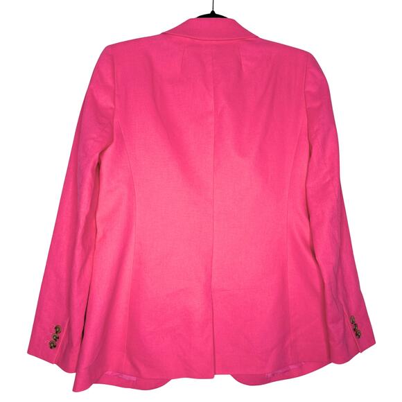 J.Crew Factory Linen Blend Long Sleeve Holland One Button Blazer Jacket 6 Pink - Picture 11 of 11